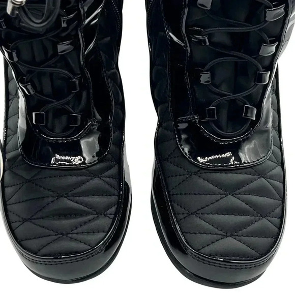 Khombu NWT Womens 8W Black Quilted Winter Boots Faux Fur Lining K Comfort - Picture 6 of 16